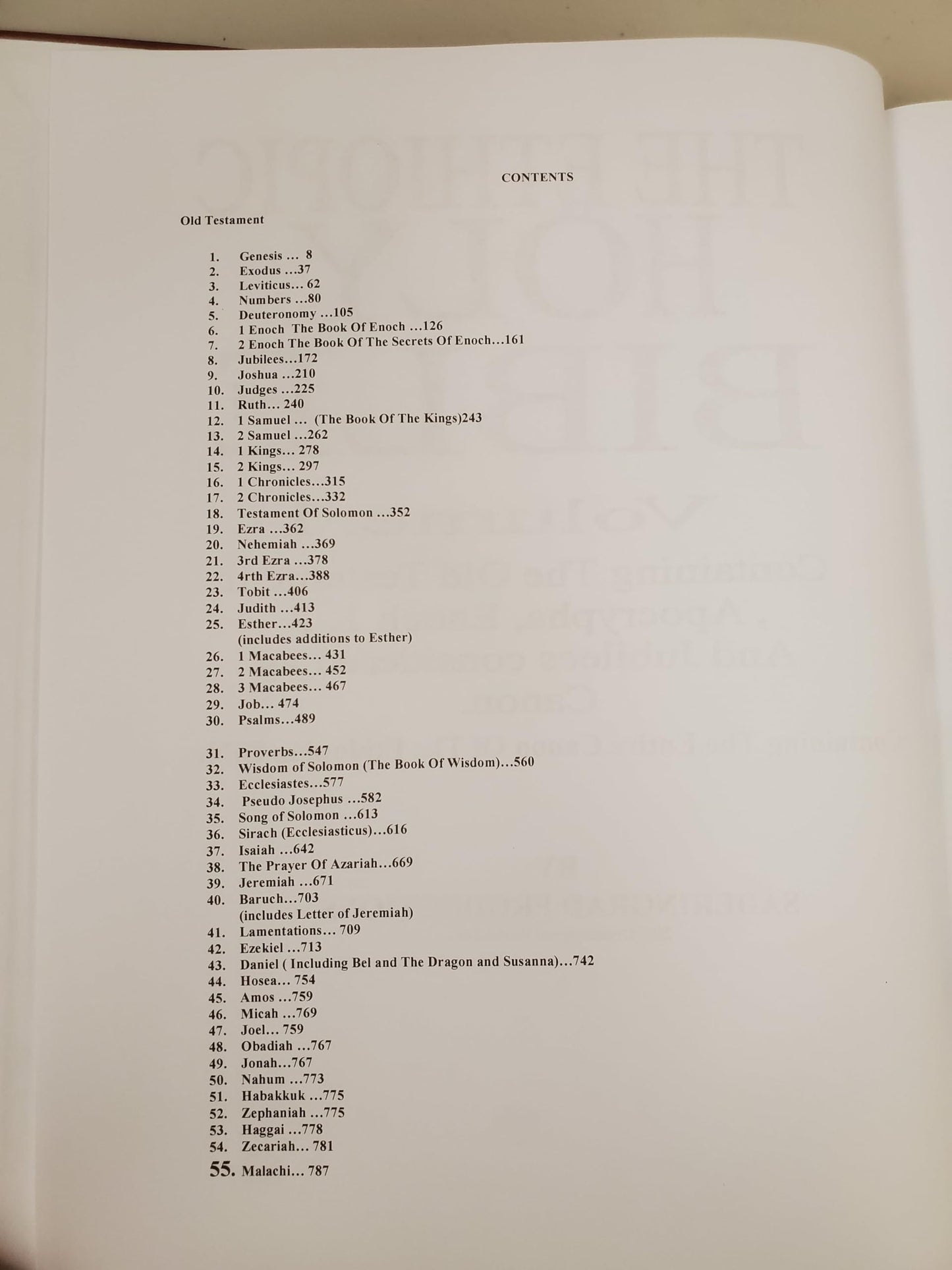 HOLY BIBLE Ethiopic Version / Volume 1 Containing the Old Testament, Apocrypha, Enoch 1,2 and Jubilees considered as Canon / Etiopina Bible considered as canon by the Ethiopic Church