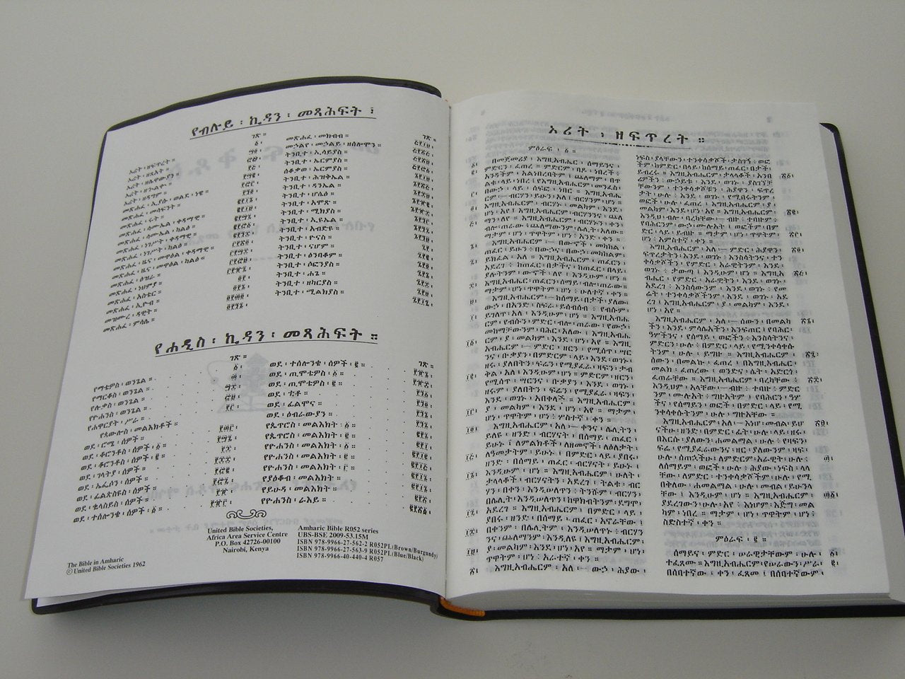 Amharic Bible Black R052PL / The Bible in Amharic from Ethiopia 2009 Print